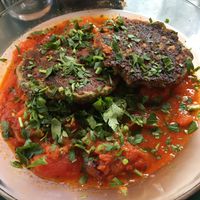 Yummy vegan shakshuka at Cafe Bastet in Jerusalem