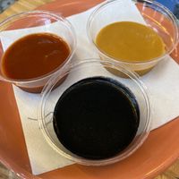 Hot sauces  at Jajaja Mexicana - Lower East Side in New York City