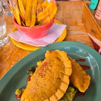 Plantain fries and beet pumpkin empanadas at Jajaja Mexicana - Lower East Side in New York City