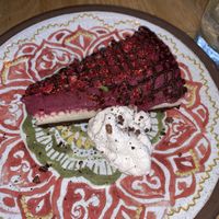 Raw raspberry cheesecake - rlly good ! prefer the churros tho😉 at Jajaja Mexicana - Lower East Side in New York City