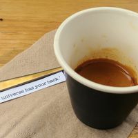 Short black at Conscious Cravings Co in Mordialloc