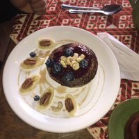 Hot cakes at Suwa Restaurante Vegano in Queretaro