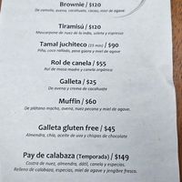 Menu postres Dec. 26, 2025 at Suwa Restaurante Vegano in Queretaro