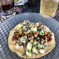 Appetizer tostada at Suwa Restaurante Vegano in Queretaro