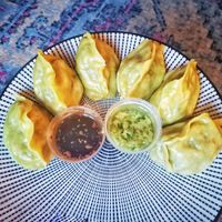 Vegan dumplings with sauces at Wei&Wei in Aachen