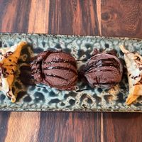 Hot Apple Dumplings with Chocolate Ice cream  at Wei&Wei in Aachen