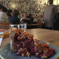 Rhubarb raspberry and strawberry pie  at Vurma - Hornstull in Stockholm