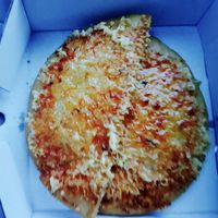 Deep Fried Pizza at Land and Sea Fish and Chip Shop in Polmont