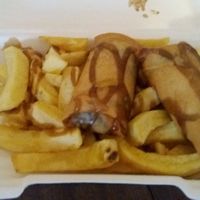 V-pud at Land and Sea Fish and Chip Shop in Polmont