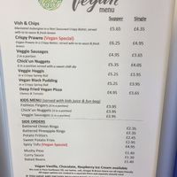 Their vegan menu at Land and Sea Fish and Chip Shop in Polmont
