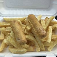 Sausage supper  at Land and Sea Fish and Chip Shop in Polmont