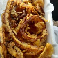 Onion rings at Land and Sea Fish and Chip Shop in Polmont