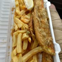 Vish and chips at Land and Sea Fish and Chip Shop in Polmont