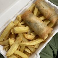 Black pudding supper at Land and Sea Fish and Chip Shop in Polmont