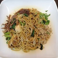 Vegetarian Home made noodle with minced pork at Rice House 谷王栈( 粥大王) in Central Singapore