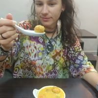 Satong balls with curry at Rice House 谷王栈( 粥大王) in Central Singapore