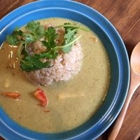 Thai green curry with bamboo shoots (seasonal) at Cafe Loop in Kawasaki