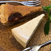 Cheese tofu cake and apricot cake (?) delicious at Cafe Loop in Kawasaki