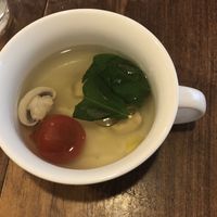 Lunch menu soup at Cafe Loop in Kawasaki