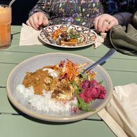 This was $16.50 just for in front of me. Left starving after it.   at Friends of the Earth Cafe in Collingwood