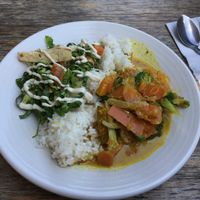 Small ($10) vegan lunch plate  at Friends of the Earth Cafe in Collingwood