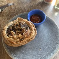 Mushroom pie at Friends of the Earth Cafe in Collingwood