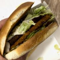 Pea protein (vegan meat) and mushroom patties Duplaluex burger   at Epoch Vegan Burger in Budapest