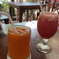 Papaya juice and watermelon juice  at No. 1 Dewmini Roti Shop in Mirissa
