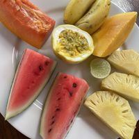 Fruit platter  at No. 1 Dewmini Roti Shop in Mirissa