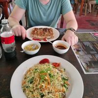 The vegan fried rice at No. 1 Dewmini Roti Shop in Mirissa