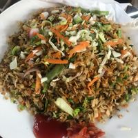 Vegetable kottu roti at No. 1 Dewmini Roti Shop in Mirissa