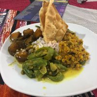 Vegetable Rice and Curry at Dimali Inn in Mirissa