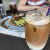 Iced Coconut Latte and Avo Toast  #Veganuary at Aloha Coffee Gallery in Mirissa