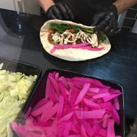 making of the Falafel Sandwich at SimSim in Munich
