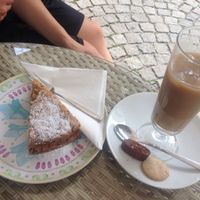 Zucchini cake and iced coffee at Cafe im Süden in Bad Toelz