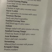 Menu can be switched to plant based   at Indrapura in Amsterdam