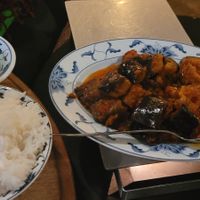 Stirfried eggplant at Indrapura in Amsterdam