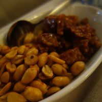 Spicy tempeh with peanuts at Indrapura in Amsterdam