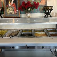 The vegan lunch buffet   at Queen Sheba in Sacramento