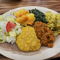 Queen Sheba Signature Vegetarian Combo (actually vegan) at Queen Sheba in Sacramento