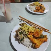 Just ask for 1 plate and a drink and this is what they bring. at Am Thuc Chay in Hue