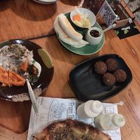 Falafels, zataar focaccia at Basilicom in Koh Samui