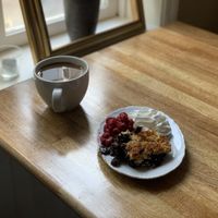 Chocolate cake and coffee at Ebbas in Lund