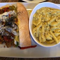 The Seitan Philly and mac-n-shew at The Gold Leaf in Fort Collins