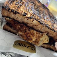 Holy Trinity combo - scrambled sourdough chipotle mayo sandwich   at Smack Dab in Chicago