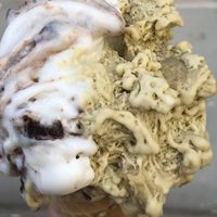 Vegan cremino and pistachio gelato  at Il Gelatiere in Naples