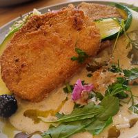 Seitan kotlet with mashed potatoes at Wilk Syty in Wroclaw