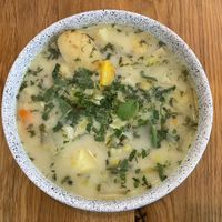 Pickled cucumber soup  at Wilk Syty in Wroclaw