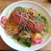 vegan kluski slaskie at Wilk Syty in Wroclaw