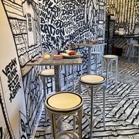 It was super busy and they only had one waitress that was always busy! She was clearly stressed with so many people and things to clean. The place only had high seats   at Vegan Junk Food Bar - 2D in Amsterdam